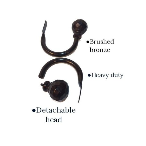 SZXIMU Heavy Duty Curtain/Drapery Holdbacks Brushed Bronze W/ Screws-2 Pieces - Picture 2 of 9